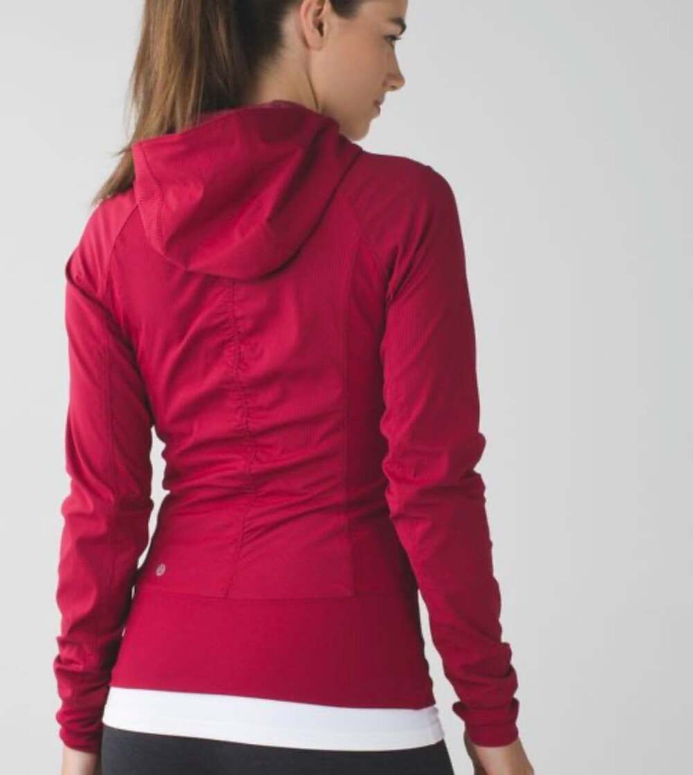 Lululemon In Flux Jacket Size 6 Red Reversible Hooded Full Zip